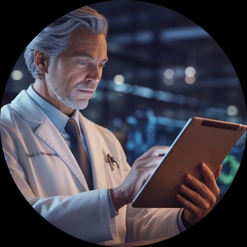 Médico analisando informações clínicas